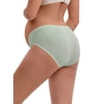 thumbnail image 3 of INSPIRE CHIC Women's Mid-Waisted Tummy Support Maternity Briefs Hi-Cut Seamless Comfortable Underwears 3 Packs L 1 Gray 1 Green 1 Apricot, 3 of 4