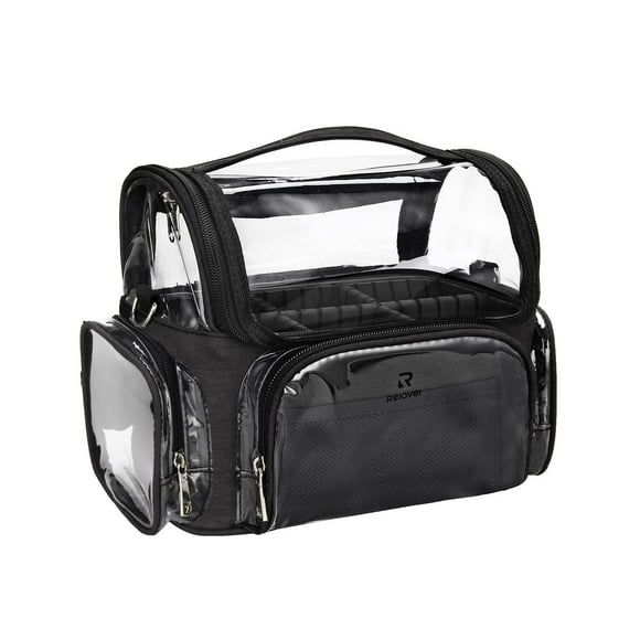Funda para brochas de maquillaje TANTO, transparente, de pie, negra, talla X