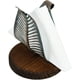 thumbnail image 4 of Servilletero moderno independiente, diseño de base de madera marrón de hoja de metal turquesa dorada, dispensador de pañuelos de mesa, organizador de almacenamiento de servilletas, 4 of 4