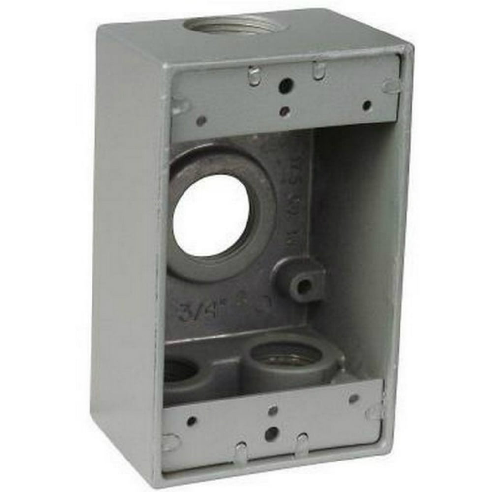 Red Dot S106E Single Gang Weatherproof Rectangular Box, 3/4", 4 Hole