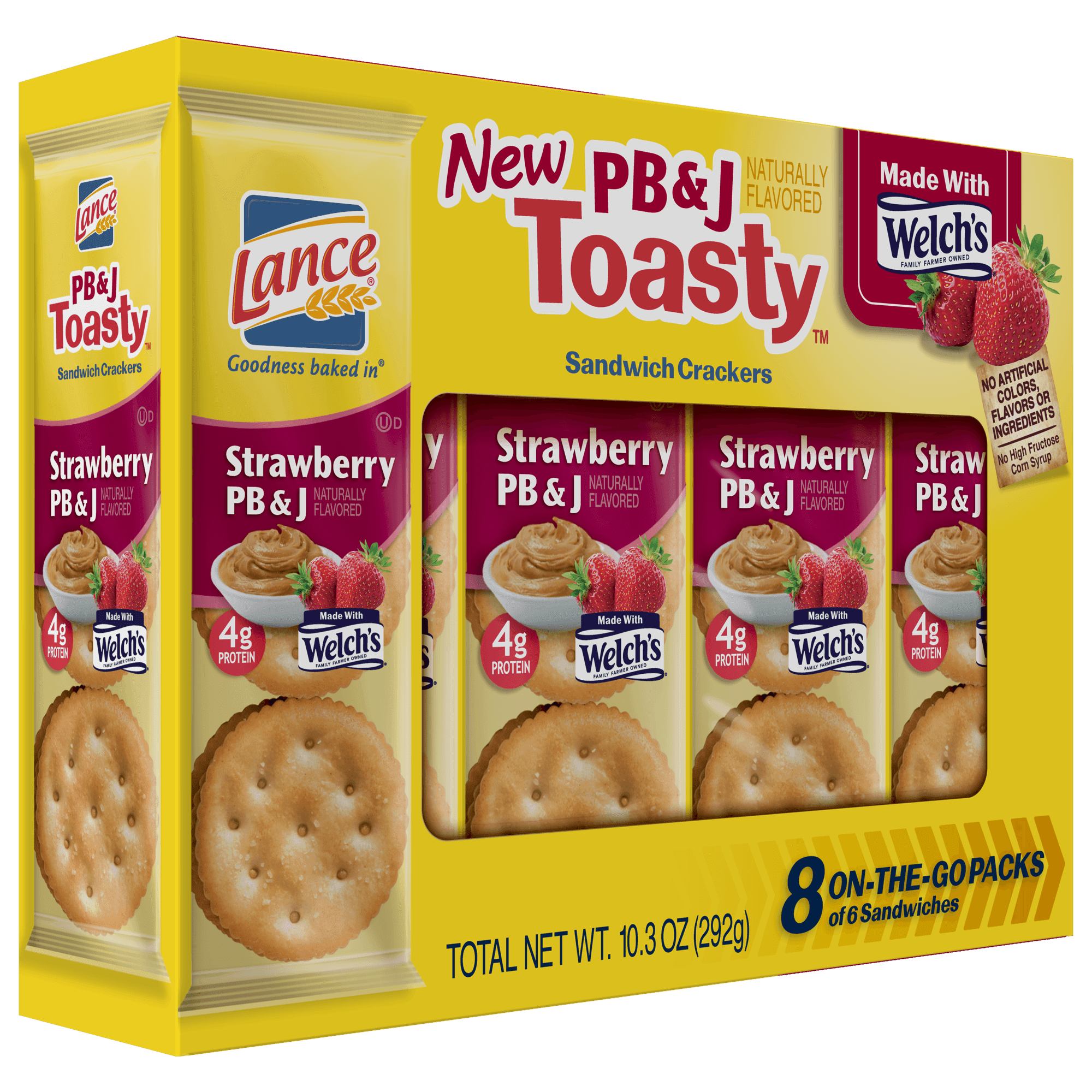 Lance Toasty Strawberry PB & J Crackers 10.3 oz 8 Count Boxes Single
