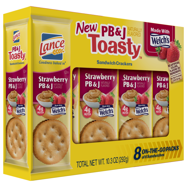 Lance Toasty Strawberry PB & J Crackers 10.3 oz 8 Count Boxes Single