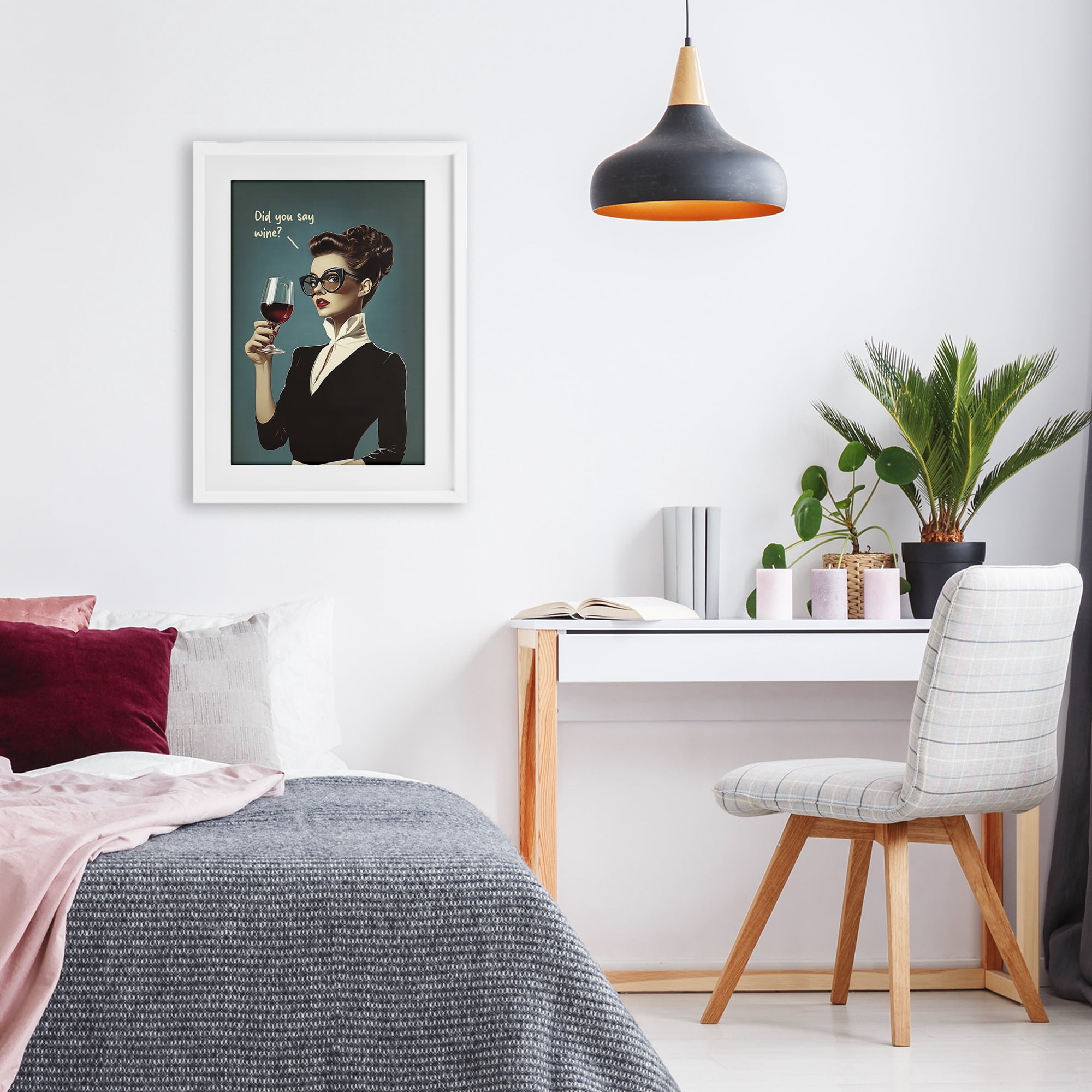 Stupell Industries Did You Say Wine White Framed Print Under Glass, design by Andreas Magnusson