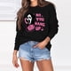 thumbnail image 1 of Disfraz Premium Jersey clásico para mujer, cuello redondo, mezcla de algodón, estampado, traje de calle Ygjytge Negro T XL para Mujer, 1 of 8