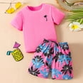 thumbnail image 2 of Leey-World Boys Clothing Sets Boys 2 Piece Athletic Outfits Short Sleeve Sport T-shirt and Shorts Summer Casual Clothes for 6-12 Years Boys Outfits Sets Size 6(Pink,9-10 Years), 2 of 4