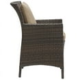 thumbnail image 2 of Modway Conduit 17" Rattan & Aluminum Patio Dining Armchair in Brown & Mocha, 2 of 3