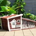 thumbnail image 2 of Costway 62" Wooden Rabbit Hutch Indoor Outdoor Rabbit Cage Bunny House w/ Pull Out Tray, 2 of 10