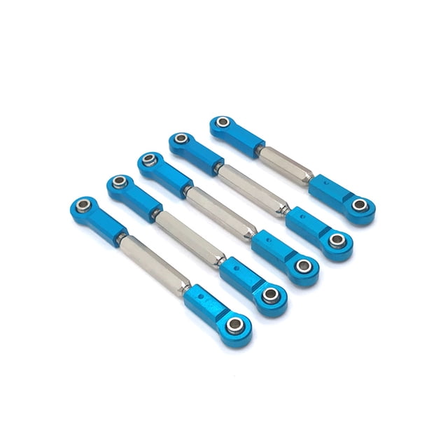 fastboy 5 Pièces 1/10 Échelle RC Voiture Direction Liens Modèle Véhicule Traction Tiges Jouet Réparation Mise à Niveau Modifiée Remplacement pour JLB JR Bleu