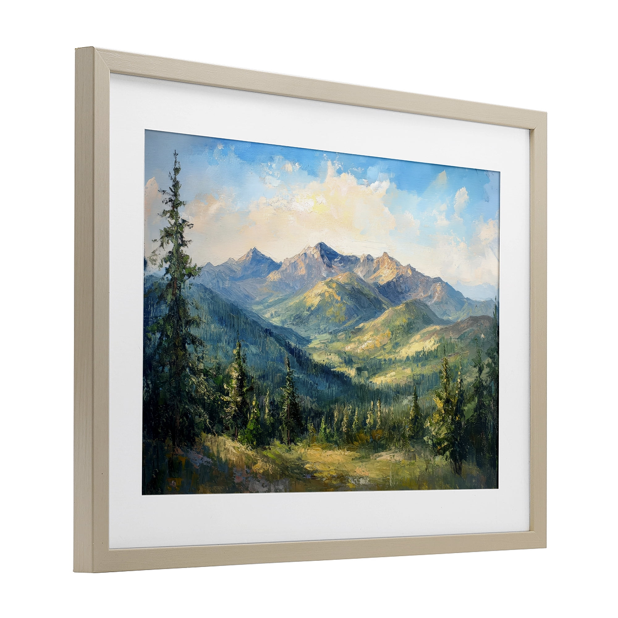 Stupell Industries Valley In The Mountains Birch Framed Print Under Glass, design by Petal Prints Design
