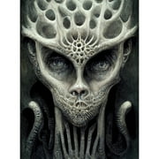 Organic Wise Alien Face With Human Eyes Unframed Wall Art Print Poster Home Decor