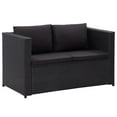 thumbnail image 2 of vidaXL 3 Piece Garden Lounge Set with Cushions Poly Rattan Black, 2 of 5