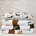 thumbnail image 5 of Manfei Kawaii Dachshund Twin Comforter Sets, Cartoon Leaf Plant Bedding Set, White, Gray Reversible, 2pcs, 1 Comforter and 1 Pillowcase, 5 of 7