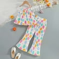 thumbnail image 2 of Ccpelsie Girls Clothes 2PC Summer Outfits Bow Short Sleeve T-shirts and Elastic Waist Shorts Set Kids Clothes Girls 6-14Y(Beige,3-4 Years ), 2 of 9