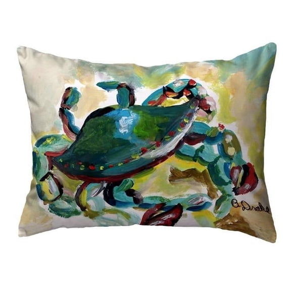 Betsydrake KS1166 11 x 14 in. Colorful Crab No Cord Pillow - Small