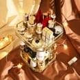 thumbnail image 5 of 360 Rotating Makeup Organizer Spinning Cosmetic Makeup Swivel Antique Storage Box Mirror Glass Beauty Display, Gold Spin Large Capacity Vanity Organizer,Great for Countertop and Bathroom, 5 of 7