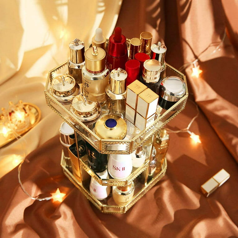 Makeup Organizer, 3 Tier Luxury Cosmetic Storage Box with