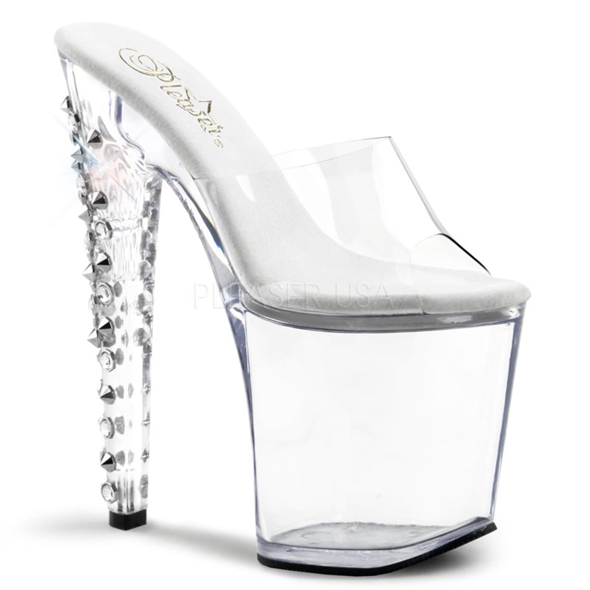 clear heels with stones