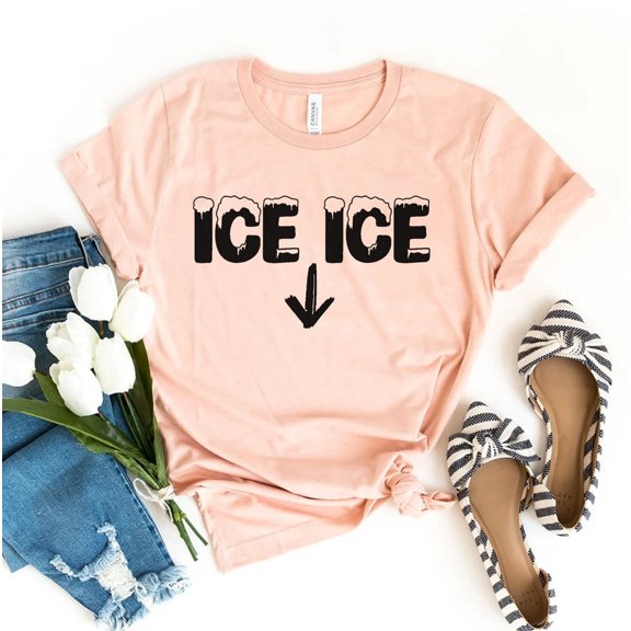 Ice Baby T-shirt Pregnant Shirt Pregnancy Reveal Gift Announcement Tee New Mom To Be Mama Women's