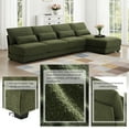 thumbnail image 4 of 120*61" Oversized Wide Seat Sectional Sofa with Reversible Chaise,Loop Yarn Fabric 5-seat Armless Indoor Furniture,Convertible L-shaped Couch for Living Room,Apartment, 4 of 11