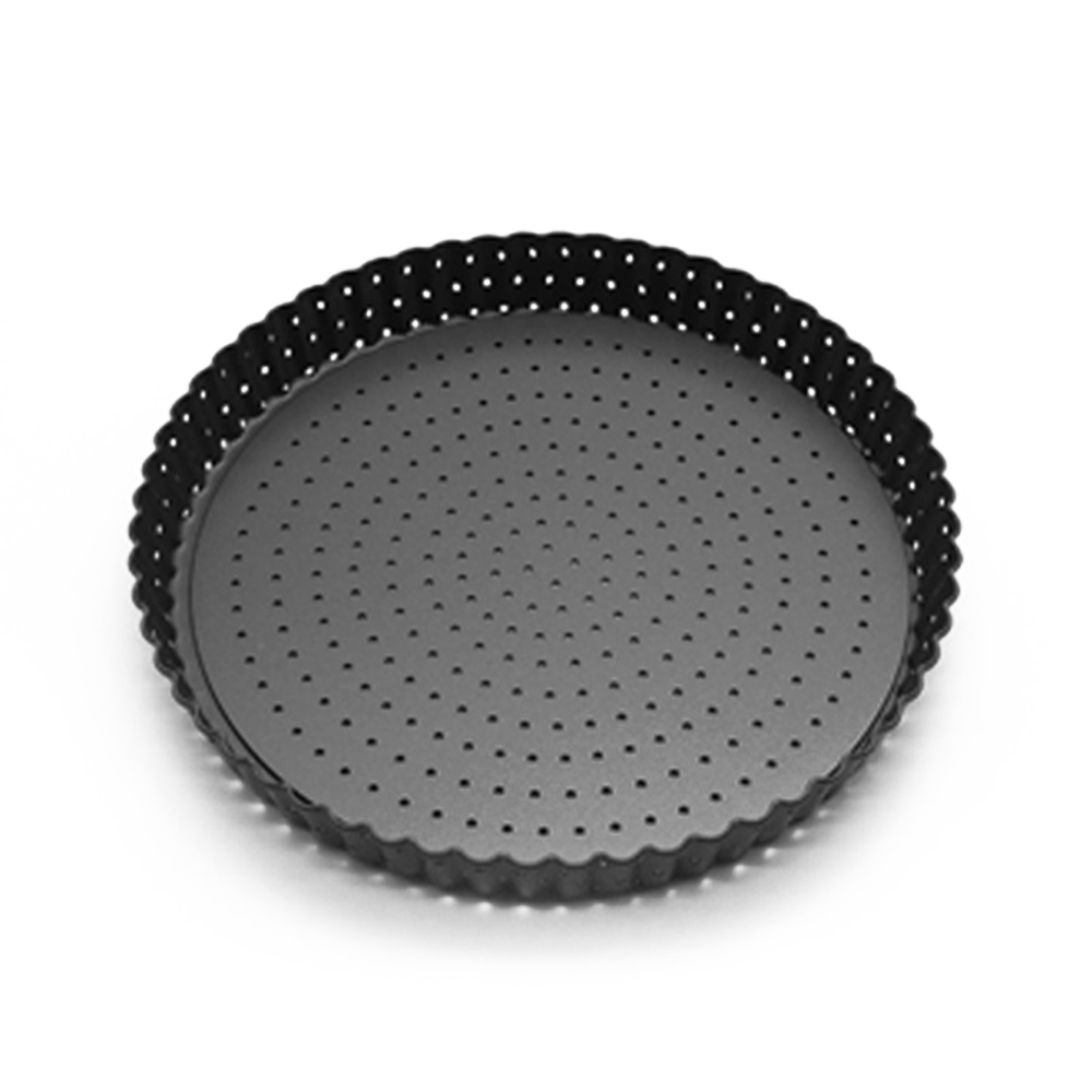 Pizza Pan with Holes & Removable Bottom Carbon Steel NonStick Baking Tray Crispy Crust Pizza