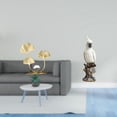 thumbnail image 2 of Juego de 2 figuras de loros con flores y hojas de metal. Decoración de resina y hierro. Adorno para estante, mesa o armario. Base estable. Diseño deli, 2 of 8