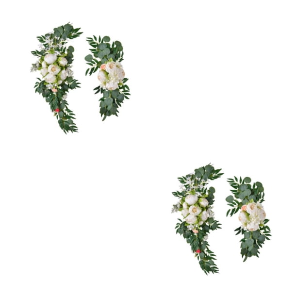 Toystoory Kit de flores artificiales Guirnaldas Ramos de flores de peonía realistas Blanco 80cm 2Conjunto