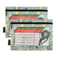thumbnail image 2 of Cute Little Duck and Flowers 2 Pack Pencil Pouch for 3 Ring Binder Smooth Zipper Folders with Pockets Clear Window Pencil Case, 2 of 6