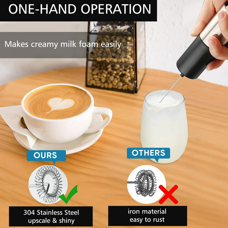 PowerLix Milk Frother No Stand Handheld Battery Operated Electric Foam  Maker For Coffee, Latte, Cappuccino, Hot Chocolate, Durable Mini Drink  Mixer