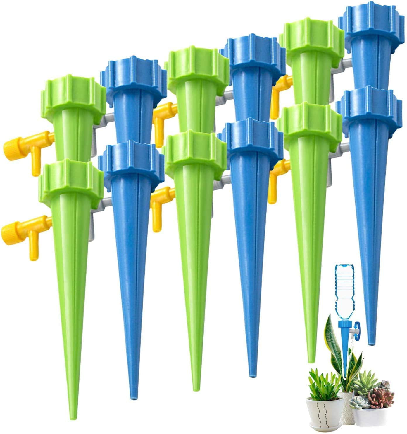 18 PCS Automatic Self Watering Spikes for Outdoor Indoor Plants,Adjustable Plant Self Watering Spikes for Garden,Plant Watering Devices with Slow Release Control Valve Switch 