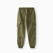 PatPat Boys Cargo Pants with Pocket Cotton Solid Sweatpants Size 5-10