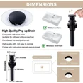 thumbnail image 5 of Oil Rubbed Bronze Bathroom Sink Faucet Widespread 3 Hole Basin Faucet With Drain, 5 of 14