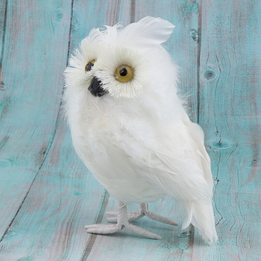 Mini Artificial Owl Furry Realistic Imitation Taxidermy Home Garden