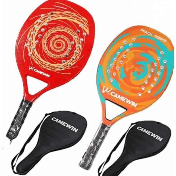 Raquetas de tenis de playa Camewin 400601 rojas y naranjas, paquete de 2