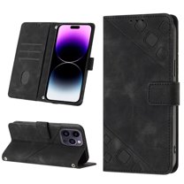 Nalacover Wallet Case for iPhone 12 Pro Max, Skin-Friendly PU Leather Shoulder Strap Lanyard Crossbody Magnetic Clasp Flip Folio Cover with Card Slots Holder Kickstand Shockproof Case,Black