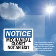 thumbnail image 6 of Mechanical Closet Not An Exit OSHA Notice Rigid Plastic Sign 14 Inch x 10 Inch - 5 Pack, 6 of 8