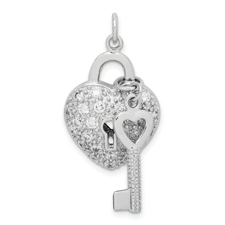 Padlock and Key Necklace - Sterling Silver