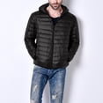 thumbnail image 6 of Men's Winter Large Size Cotton-padded Jacket with Hooded Slim Fit Lightweight Design for Cold Weather Outings, Daily Casual Wear, and Holiday Season Activities,Black,2XL, 6 of 9