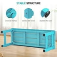 thumbnail image 6 of ONBRILL Outdoor Bench, 2-Person Poly Lumber Garden Bench, No Rot/Fade for Backyard and Park, Blue, 6 of 9