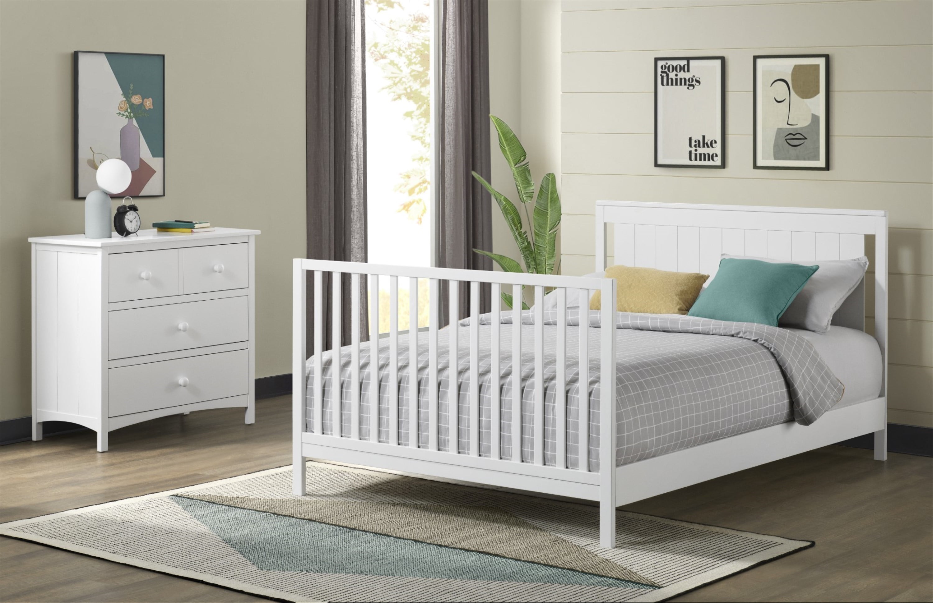 Oxford Baby Lazio Wood Full Bed Conversion Kit in Snow White Finish