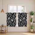 thumbnail image 2 of Black Paisley Kitchen Curtains 45 Inch Length, Ethnic Vintage Floral Botanical Abstract Tiers Curtains for Bathroom Bedroom Cafe, Light Filtering Small Window Treatment Drapes 2 Panels 42"Wx45"L, 2 of 8