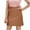 Brown#732, variant on Wowcloth Women's PU Leather Mini Skirt High Waist Bodycon Pencil Skirt Stretch Faux Leather Built-in Shorts