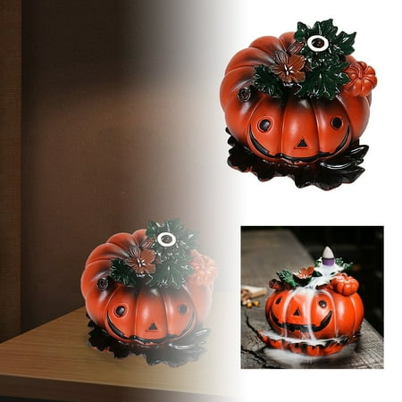 

Pumpkin Censer Waterfall Burner Halloween Cute Pumpkin Reflux Censer Resin Halloween Sculpture Aromatherapy Decorative Home Gifts
