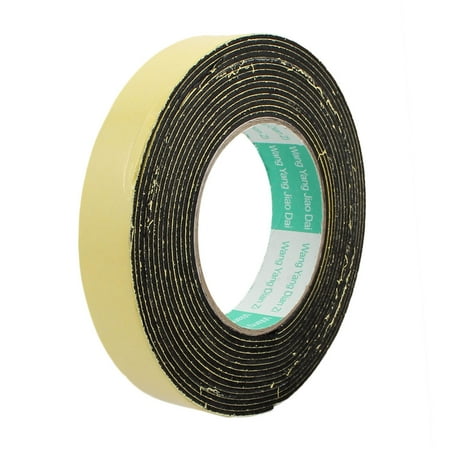 5Meter 25mm x 2mm Single-side Adhesive Shockproof Sponge Foam Tape Yellow Black