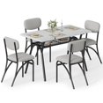 thumbnail image 1 of 5-Piece Dining Table Set for 4, Modern Kitchen Table with 4 Boucle Chairs, Rectangular Dining Table with Storage Shelf for Breakfast Nook, Apartment, Compact Homes, 1 of 8