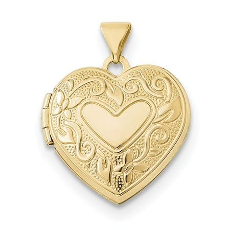 14k Yellow Gold 18mm Heart Locket