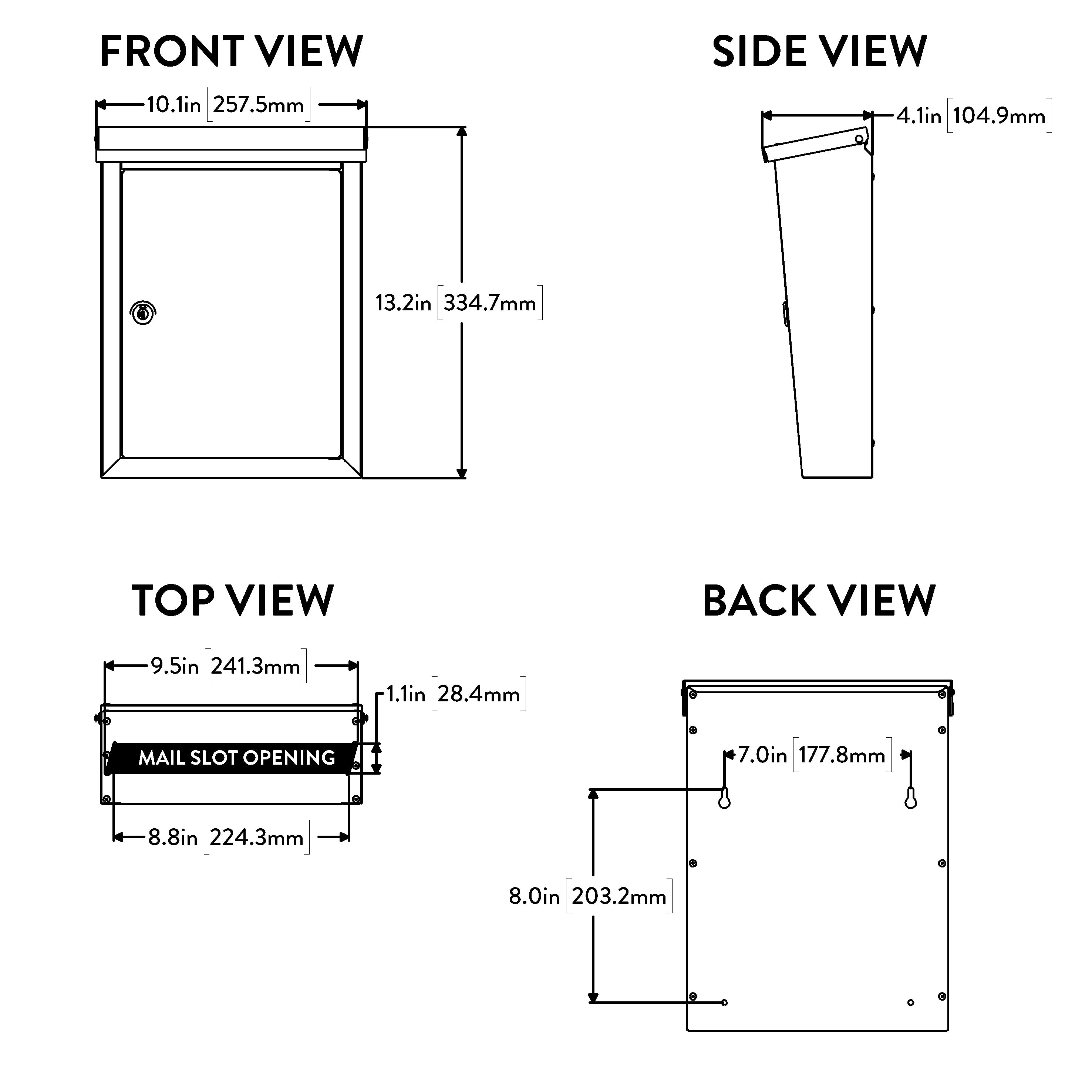 Architectural Mailboxes  Regent Locking Wall Mount Medium Mailbox - Stainless Steel