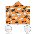 thumbnail image 3 of Wearable Blanket,Orange Cartoon Black White Dinosaurs Pattern Hooded Wearable Flannel Blanket for Adults & Teens,Winter Poncho Shawl Wrap Cape Cozy Anti-Pill,50"x60", 3 of 5