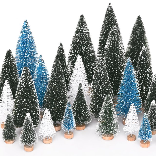 Decoraciones navideñas Waipfaru, cepillos azules para botellas, 21 unidades
