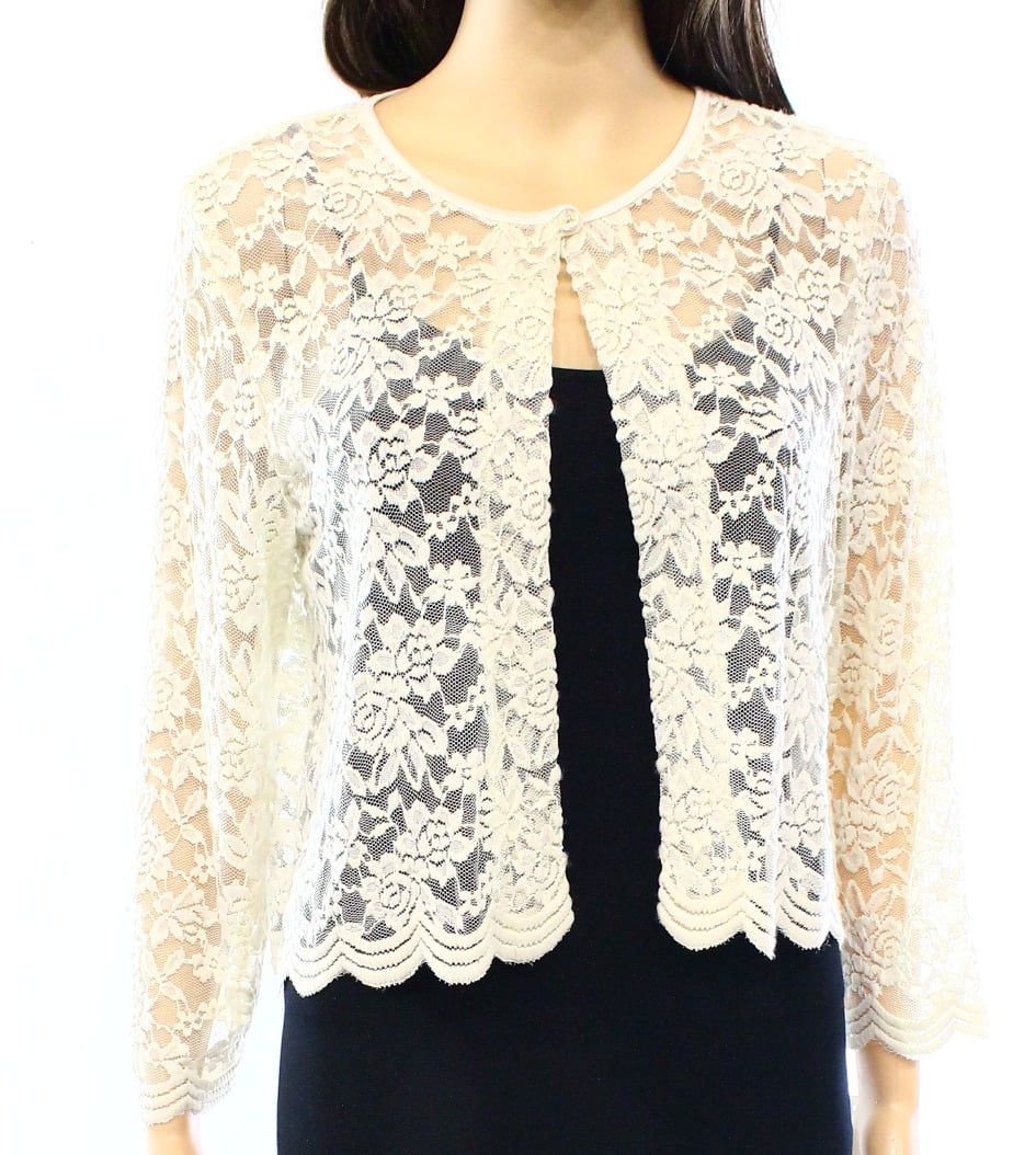 beige lace cardigan