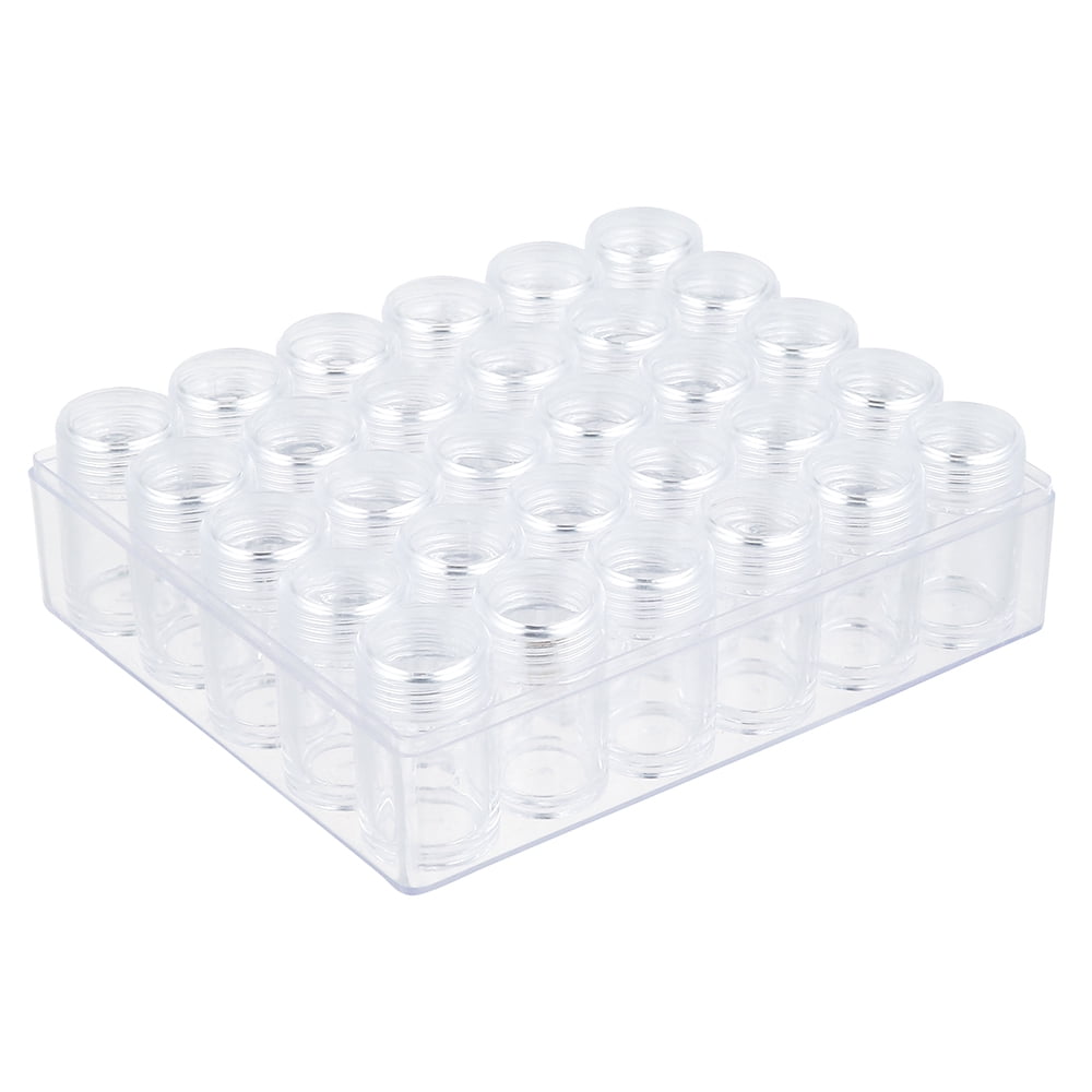 Everso 30Pcs Transparent Plastic Storage Bottle Organizer Container